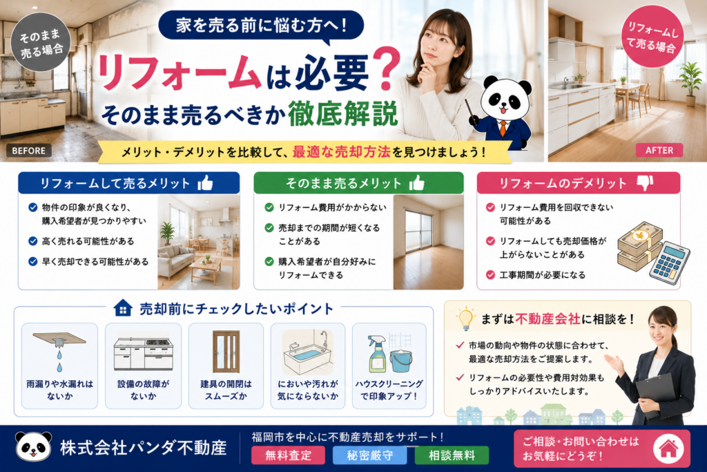 家を売る前にリフォームは必要？そのまま売るべきか徹底解説