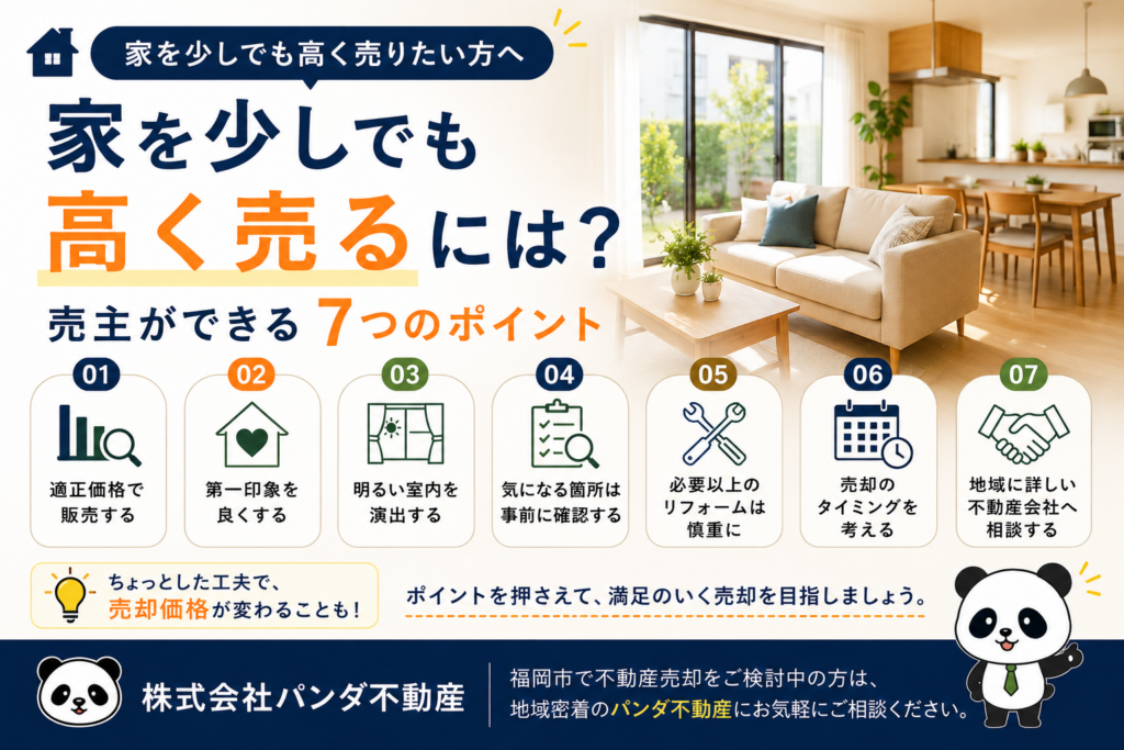 家を少しでも高く売るには？売主ができる7つのポイント