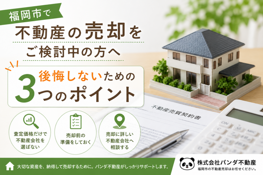 福岡市で不動産の売却をご検討中の方へ｜後悔しないための3つのポイント