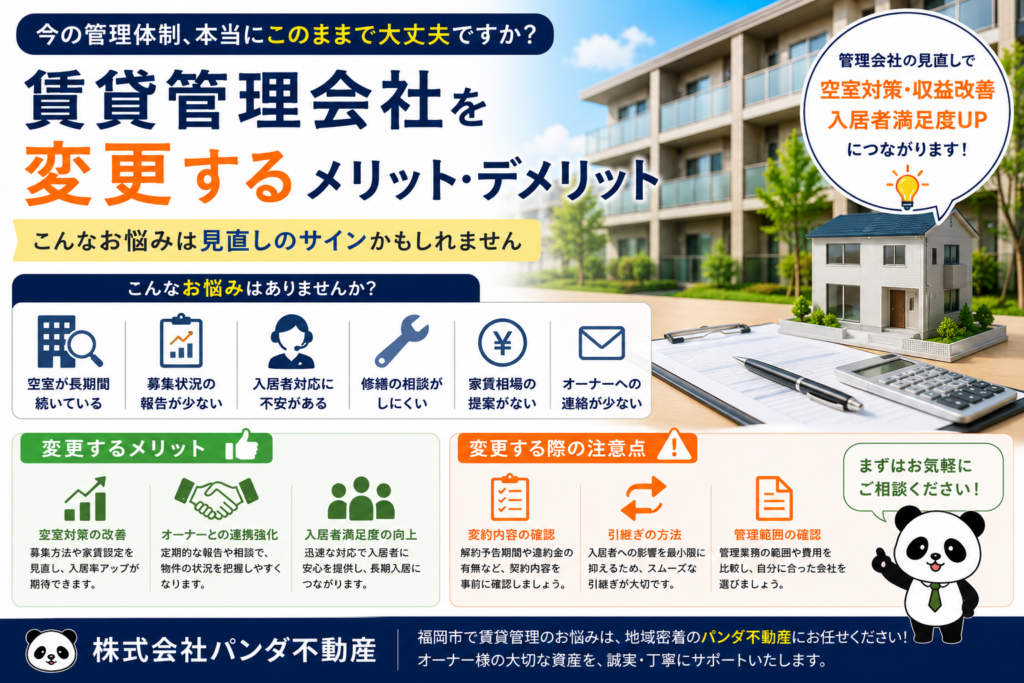 賃貸管理会社を変更するメリット・デメリット｜こんなお悩みは見直しのサインかもしれません